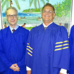 The Supreme Court lineup for the mid-August two-day session in Majuro, from left: Judges Michael Seabright and Richard Seeborg, Chief Justice Daniel Cadra, and Acting CJ James Plasman. Photo: Giff Johnson.