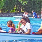 Ejit Island residents make the commute from Rita to Ejit as part of their daily routine. Photo: Hilary Hosia.