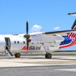 The Air Bikini Dash-8 aircraft that arrived in Majuro last week. Photo: Kelly Lorennij.