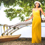 Miss All-Micronesia Vaimoli Reimers-Bigler photographed outside Marshall Islands Resort in Majuro. She will preside at dockside weigh-ins of fish caught by dozens of anglers Saturday and Sunday, September 7 and 8. Photo: Chewy Lin.