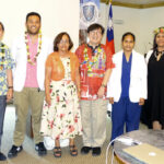 Marshall Islands President Hilda Heine, fourth from left, and Taiwan Ambassador Jeffery Hsiao, second from left, joined Ministry of Health staff and newly graduated doctors from Taiwan's I-Shou Medical University at a recent recognition event in Majuro. Photo: Hilary Hosia. 