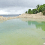 A new landfill area on the lagoon side of Majuro Atoll Waste Company’s dump in Batkan is being developed to contain a large volume of rubbish. Photo: Eve Burns.