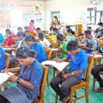 Pictured here are incoming ninth graders taking the MISAT test at Marshall Islands High School the first week of August. Photo: Wilmer Joel.