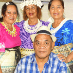 The all-star cast of musicians at the Kotak Dron concert included Kitwon Lometo — group members Ann Momotaro, Nica Wase and Mona Levy-Strauss — and Jabubu, who joined for a photo during the event. Photo: Wilmer Joel.