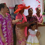 A singing group of cancer survivors and supporters was among the highlights of the Third Annual Pink Tea Party held at RRE’s Tide Table Restaurant October 21. Photo: Giff Johnson.