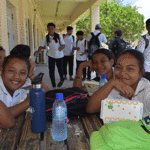 Marshall Islands High School students expressed delight with the expansion of the school lunch program from three-to-five-days per week. Photo: Wilmer Joel.