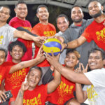 The Rita men’s team that won the Majuro Day volleyball championship played at Laura last weekend. Photo: Wilmer Joel.