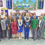 President Kabua, Speaker Kedi, the entire Nitijela membership, Kwajalein Mayor Hirata Kabua and other officials joined with Col. Jeremy Bartel and US Ambassador Roxanne Cabral. Photo: Giff Johnson.
