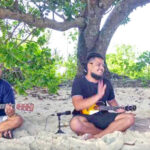 The late Yubok Lokiar, Isaiah ‘Zeah’ Kramer, and Joss Stone on the beach at Enemanit Island in 2019 performing a music collaboration that was posted to Facebook pages this week.