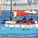 The Elizaveta, a Russian-flagged yacht that appeared unannounced in Mili Atoll earlier this month before heading off.