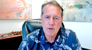 Representative Ed Case, of Hawaii, speaking during a press conference with journalists from the Pacific islands.