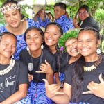 Majuro Baptist Christian Academy students livened up their school’s Culture Day float with island songs to the accompaniment of ukuleles and guitars played by the boys at the front of the float. Photo: Wilmer Joel.