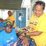 The Fiji community along with Australian Aid, Ministry of Health and Human Services, and Red Cross operated a clinic at Delap Park last Saturday for people who wanted to donate blood to help Majuro hospital.
