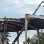 he damaged and deteriorating roof at SGT Solomon Sam Memorial Court at CMI was being removed in pieces earlier this week