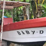 The 22-foot fiberglass boat Baby-D before the New Year’s Eve accident going into Arno.