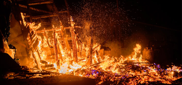 Fire wrecks canoe center