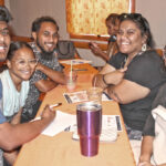 Some of the attendees at the first Jo-Jikum and RMI Climate Change Directorate weekly climate webinar. It runs for five weeks on Fridays, with a Zoom component for people off island interested to participate. Photo: Eve Burns.