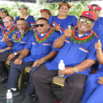 Joining VIPs at the RMI Constitution Day celebration Monday in Majuro were the members of the Council of Iron. Thousands of people turned out for Monday’s event at Delap Park. Photo: Wilmer Joel.