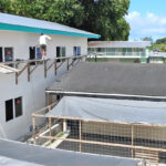 The new maritime training facility is taking shape next to the Marshall Islands Shipping Corporation office on Uliga Dock, with completion targeted for the end of 2022. Photo: Gary Ehrsam.