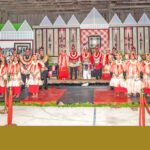 Iroojlaplap Michael LaMañiñi Kabua, center, is surrounded by Kabua family members at the end of the coronation ceremony on Ebeye July 21. Photo: Chewy Lin.