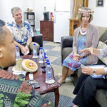 Interior Assistant Secretary Carmen Cantor, right, met with Speaker Kenneth Kedi Tuesday. With her is US Ambassador Roxanne Cabral and State Department’s Pacific Bureau Director Taylor Ruggles. Photo: Hilary Hosia.