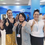 Part of the Marshall Islands team at the COP27 global climate summit in Egypt this week. From left: Clarence Samuel, Tina Stege, Bernadette Kabua, Angeline Heine-Reimers, and Ben Wakefield.