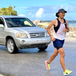 Makito Murai mid-way on his Laura-to-Rita run January 7 in Majuro. Photo: Giff Johnson.