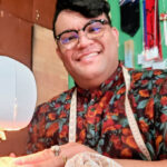 Randon Jack with his much-loved sewing machine.