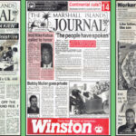 Front pages of the Marshall Islands Journal, 1986, 1998 and 2009.
