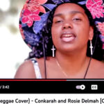 A screenshot captures singer Rosie Delmah as she appears in the new music video, Easy On Me, which is posted to YouTube.