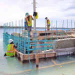Construction of a new dock at Likiep Atoll is well along to completion. It is funded by a US Interior Department grant. Photo: Chris deBrum.