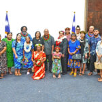 New Taiwan Ambassador Anjanette Kattil, flanked by Acting President Chris Loeak and Foreign Minister Kitlang Kabua and joined by family and friends, was sworn in for service last week by Chief Justice Carl Ingram at the ICC. Speaker Kenneth Kedi is at far left.