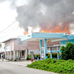 Fire engulfed Special Restaurant April 28, destroying the building and the second-floor apartments. No one was injured in the fire. Photo: Chewy Lin.