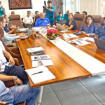 Meeting at MIMRA: Representatives of tuna processing companies, consultants, MIMRA staff, and facilitators of the FISH4ACP tuna transshipment project met last Thursday at the MIMRA HQ to discuss two new reports that offer pathways to dramatically increase the economic impact of the large and ongoing tuna transshipment operation in Majuro. Photo: Hilary Hosia.