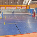 A look at the refurbished interior of the ECC gym in Delap, with the sports floor in place as well as Olympic standard backboards. Photo: Eve Burns.