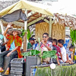 Singing and high spirits highlighted parades from Rita to Laura on Gospel Day in Majuro. Photo: Wilmer Joel