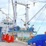 The MV Kwajalein being loaded with fuel for Kili Island last weekend. Photo: Hilary Hosia.