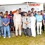 Backup generators to power water pumps during power outages were donated to Majuro Water and Sewer Company earlier this week at the airport reservoir by Japan and the United Nations Development Program. Photo: Eve Burns.