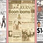 Front pages from 1987, 1999 and 2010.