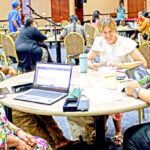 Participants at the COP28 briefing in Majuro during February at the International Conference Centers. Photo: Eve Burns.