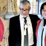 Forum Fisheries Committee Chair Glen Joseph joined with FFA Director General Dr. Manu Tupou-Roosen, left, and RMI Ambassador to the UN Doreen deBrum in Geneva to deliver the FFA’s submission on climate change to the International Court of Justice in The Hague, The Netherlands on March 22.