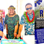 Cutting the cake at CMI’s 31st anniversary celebration, from left: CMI ChairKathryn Relang, Interim President Dr. Elizabeth Switaj, Finance Assistant Secretary Dana Anien, and Minister Joe Bejang. Photo: Wilmer Joel. PS-To get you tickets contact Hatty Kabua @ 456-4528 or Kelly L. Sebastian @ 456-1213.