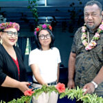 Member of USP Campus Advisory Committee Lani Milne, student representative Alliah Marie Agustin, and Pastor Rusiate Turaga at the ribbon cutting ceremony for the new student lounge. Photo: Eve Burns.