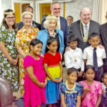 Apostle Elder Quentin L. Cook, second from right standing, his wife Mary wearing blue jacket, and a team of LDS leaders was greeted at the VIP lounge at the airport on arrival last week by a team from the local LDS church, including Majuro Stake President Alington Tibon, standing right. Photo: Wilmer Joel.