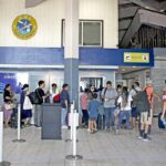 The cramped Amata Kabua International Airport terminal, which was originally built in the early 1970s. Photo: Hilary Hosia.
