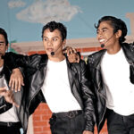 Jobod Silk (center) as Danny Zuko in the 2018 musical Grease that was staged in Majuro. Photo: Tony Dujmovic.