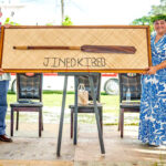 At the CMI president’s inauguration Tuesday, from left: Student Government President Wilmer Joel, President Dr. David Newnham, CMI board Chairperson Kathryn Relang, PSS Commissioner Natalie Nimmer, and Land Grant Vice President Dr. Adedayo Ogunmokun. Photo: Chewy Lin.