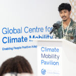Marshall Islands youth representative Jewan Jamore spoke at the Global Centre for Climate Mobility side event at the the Climate Summit in Azerbaijan Monday this week. Photo: Chewy Lin.