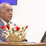 Nitijela Speaker Brenson Wase during the August session of parliament. He signed the new income tax law into effect in October but it won’t be implemented until mid-2025. Photo: Hilary Hosia.