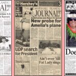 Front pages from 1987, 1999 and 2010.